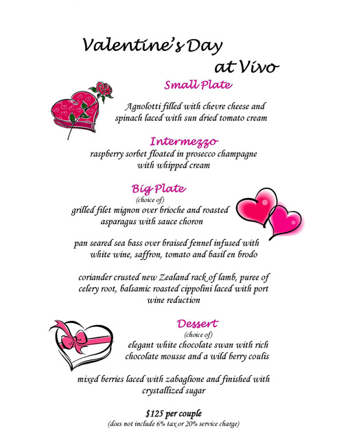 Valentine's Menu